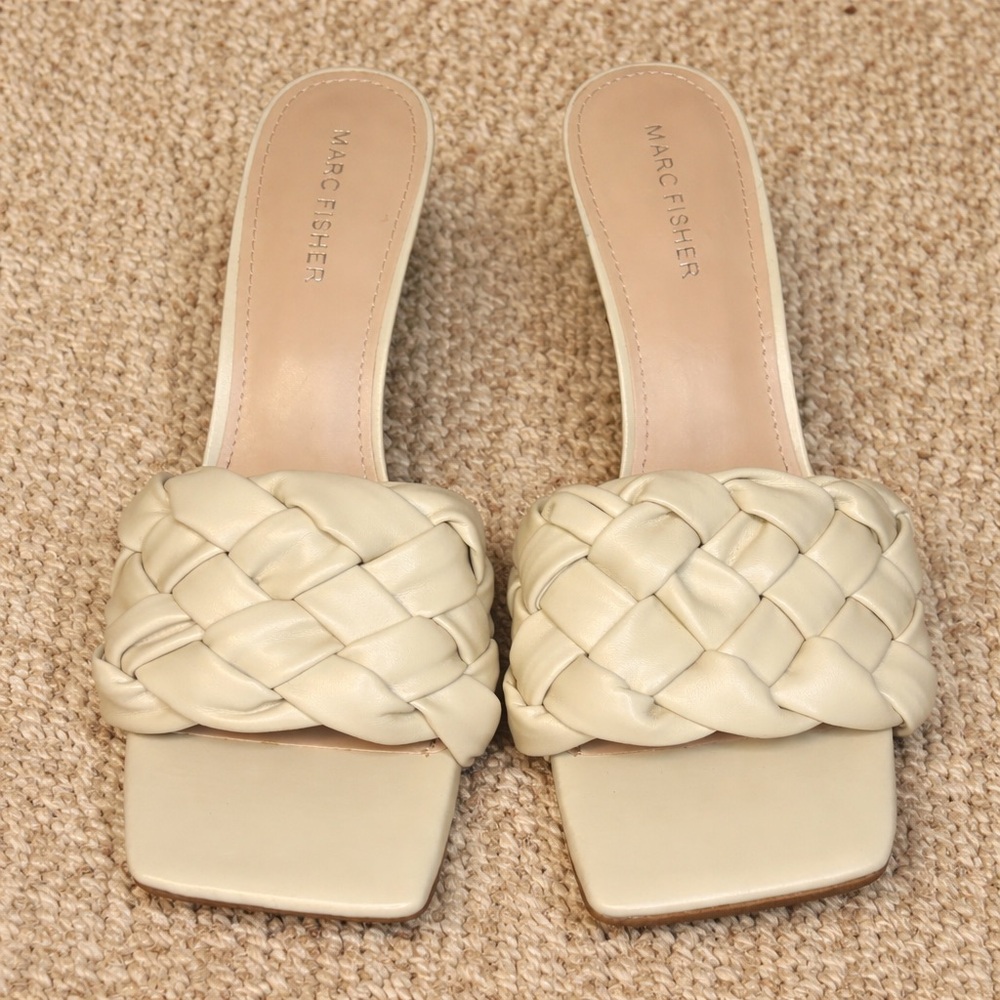 Marc Fisher Brizo Braided Heeled Mule Sandals | Size 9.5